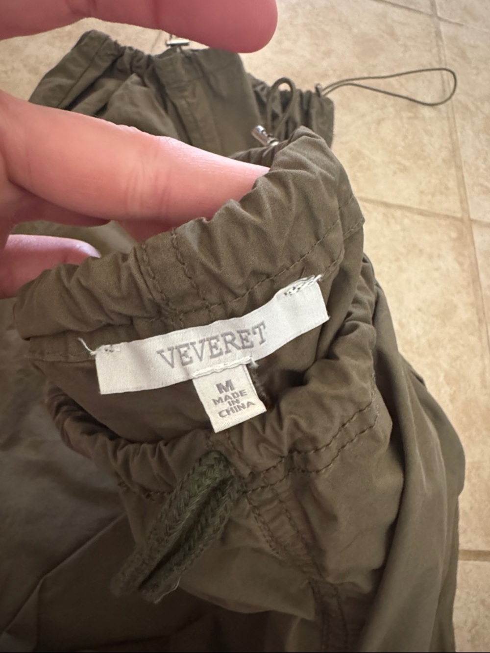 Olive Drawstring Track Pants - Women - Picture 2 of 2